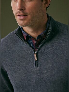 Mizzen + Main Cassady Quarter Zip in Brown Size Medium